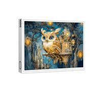 raxxa Puzzle de qualité supérieure - Chouette mystique dans un château d'arbre à la nuit - 1000 pièces
