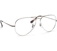 Ray - Ban Unisex Ray - Ban RX6489 AVIATOR 2501 Montures optiques Métal Argent Transparent Pilote Normale