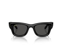 Ray-Ban A$ap Lunettes de soleil carrées Rocky Square Rb4940 Wayfarer Puffer Blacked Out, Noir/ultra noir, 50 mm