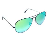 Ray-Ban Aviateur Flash Rb3025 002/4j 58mm Grand Soleil Noir Vert Miroir Neuf