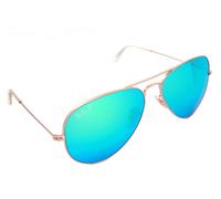 Ray-Ban Aviator Flash Polarized Lunettes de Soleil RB3025 112/P9 58mm Or Vert