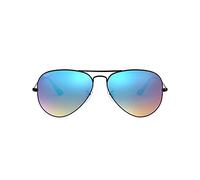 Ray-Ban - Aviator - Lunettes de soleil Aviator en métal RB3025 62 mm, noir (lentilles bleues à gradient de lumière)