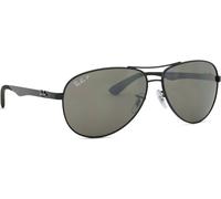 Ray Ban Unisex lunettes de soleil RB8313 002/K7 61, Taille: 61, Noir (cadre: noir, lentilles: gris polarisé miroir 002 / K7)