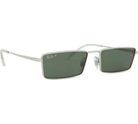 Ray - Ban Unisex Ray - Ban RB3741 EMY 003/9A Lunettes de soleil Métal Argent Vert Carré Polarisé