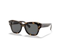 Ray - Ban Femme Ray - Ban RB2186 STATE STREET 1292B1 Lunettes de soleil Acétate Or Gris Carré Normale