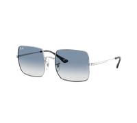 Ray-Ban Femme Sunglass RB1971 Square 1971 Classic - Couleur du Monture: Argent, Couleur de Lentille: Dégradé bleu clair