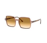 Ray-Ban Femme Sunglass RB1973 Square II - Couleur du Monture: Transparent Marron, Couleur de Lentille: Dégradé marron clair
