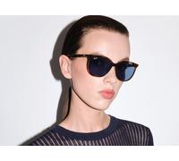 Ray-Ban Femme Sunglass RB4378 - Couleur du Monture: Havana, Couleur de Lentille: Bleu foncé