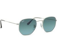 Ray-Ban Lunettes de soleil RB3548N Hexagonal – Unisexe, Acier argent, Géométrique, Ombré 003/3M