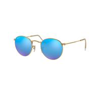 Ray - Ban Homme Ray - Ban RB3447 ROUND METAL 112/4L Lunettes de soleil Métal Or Bleu Ronde Polarisé