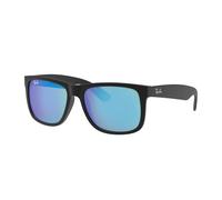Ray-Ban Hommes Lunettes de soleil - JUSTIN - RB4165 - 622/55 - 55mm - Noires, Rectangulaire, miroité, mirrored
