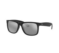 Ray-Ban Hommes Lunettes de soleil - JUSTIN - RB4165 - 622/6G - 55mm - Noires, Rectangulaire, miroité, mirrored
