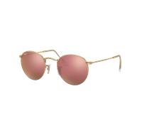 Ray-Ban Homme Sunglass RB3447 Round Flash Lenses - Couleur du Monture: Or, Couleur de Lentille: Brun