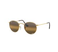 Ray-Ban Homme Sunglass RB3447 Round Metal Chromance - Couleur du Monture: Doré arista, Couleur de Lentille: Argent/Marron