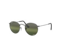 Ray-Ban Homme Sunglass RB3447 Round Metal Chromance - Couleur du Monture: Gunmetal, Couleur de Lentille: Argent/Vert