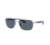 Ray-Ban Homme Sunglass RB3701 - Couleur du Monture: Argent, Couleur de Lentille: Gris foncé