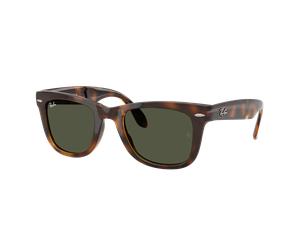 Ray-Ban Homme Sunglass RB4105 Wayfarer Folding Classic - Couleur du Monture: Havana, Couleur de Lentille: Vert
