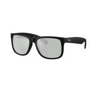 Ray-Ban Homme Sunglass RB4165 Justin Classic - Couleur du Monture: Caoutchouc noir, Couleur de Lentille: Vert argent miroir polarisé