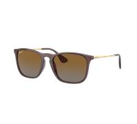 Ray-Ban Homme Sunglass RB4187 Chris - Couleur du Monture: Transparent Marron, Couleur de Lentille: Brun