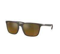 Ray-Ban Homme Sunglass RB4385 - Couleur du Monture: Brun, Couleur de Lentille: Marron/Or