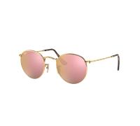 Ray-Ban Homme Sunglass Round Flat Lenses - Couleur du Monture: Doré arista, Couleur de Lentille: Brun