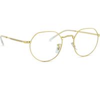 Ray - Ban Unisex Ray - Ban RX6465 JACK 3086 Montures optiques Métal Or Transparent Géométrique Normale