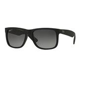 Ray-Ban Justin authentique RB 4165 622 / T3 55mm en caoutchouc noir/gris dégradé polarisants Cadre en caoutchouc noir gris dégradé polarisants, Cadre en Caoutchouc Noir Gris Dégradé Polarisants, 55