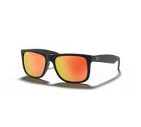 Ray-Ban - Justin - Lunettes de soleil T55 - Rubber Black - Brown Mirror Orange