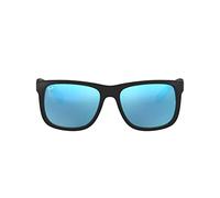 Ray-Ban Hommes Lunettes de soleil - JUSTIN - RB4165 - 622/55 - 55mm - Noires, Rectangulaire, miroité, mirrored