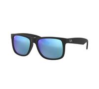 Ray-Ban Hommes Lunettes de soleil - JUSTIN - RB4165 - 622/55 - 55mm - Noires, Rectangulaire, miroité, mirrored