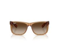 Ray-Ban Justin RB4165 Lunettes de soleil rectangulaires en caoutchouc Beige/marron dégradé 54 mm