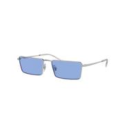 Ray - Ban Unisex Ray - Ban RB3741 EMY 003/80 Lunettes de soleil Métal Argent Bleu Carré Normale
