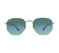 Ray-Ban Lunettes De Soleil Hexagonal RB3548N Or Écran Dégradé Bleu Gris 54