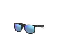 Ray-Ban Hommes Lunettes de soleil - JUSTIN - RB4165 - 622/55 - 55mm - Noires, Rectangulaire, miroité, mirrored