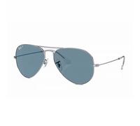 Ray - Ban Unisex RB3025 AVIATOR 003/02 Lunettes de soleil Métal Argent Bleu Pilote Polarisé