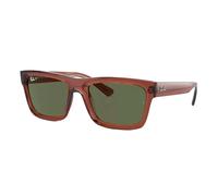 Ray-Ban Unisex Sunglass RB4396 Warren Bio-Based - Couleur du Monture: Transparent Marron, Couleur de Lentille: Vert foncé