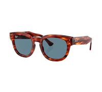 Ray-Ban Unisex Sunglass RB0298S Mega Hawkeye - Couleur du Monture: Rayé Havana, Couleur de Lentille: Bleu