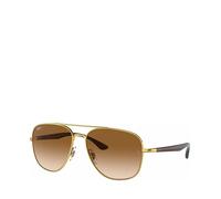 Ray - Ban Unisex Ray - Ban RB3683 001/51 Lunettes de soleil Métal Or Marron Carré Normale Ombré
