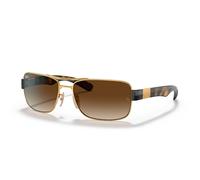 Ray - Ban Homme Ray - Ban RB3522 001/13 Lunettes de soleil Métal Or Marron Carré Normale Ombré