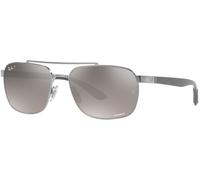 Ray - Ban Homme Ray - Ban RB3701 004/5J Lunettes de soleil Acier Gris Gris Carré Polarisé