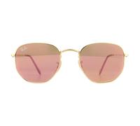 Ray-Ban Lunettes de Soleil RB3548N Hexagonal 001/Z2 Or Cuivre Flash Miroir