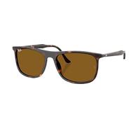 RAY-BAN Lunettes de soleil rectangulaires unisexes anti-UV Verres marron - 0RB2216902/3358