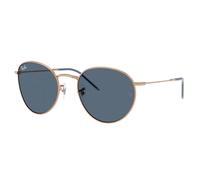 Ray - Ban Unisex Ray - Ban RBR0103S ROUND REVERSE 92023A Lunettes de soleil Métal Or Bleu Pantos Normale
