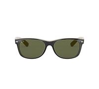 Ray-Ban Lunettes de Soleil, Unisexe, Adulte, 55 mm, Couleur de monture: Noir,Beige/Verres:Vert(Crytal Green)