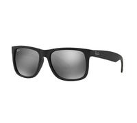 Ray-Ban Hommes Lunettes de soleil - JUSTIN - RB4165 - 622/6G - 55mm - Noires, Rectangulaire, miroité, mirrored