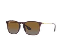 Ray-Ban Lunettes de soleil unisexes RB4187 6593T5 T54 Chris 145 3P Brown Grey Polarized