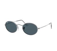 Ray - Ban Unisex Ray - Ban RB3547 OVAL 003/R5 Lunettes de soleil Métal Argent Bleu Ronde Normale