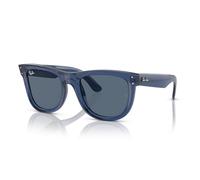 Ray-Ban Lunettes de soleil Wayfarer Reverse Square Rbr0502s pour femme, Bleu marine transparent/bleu foncé, 53 mm
