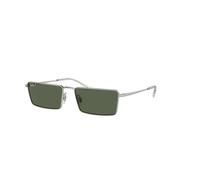 Ray - Ban Unisex Ray - Ban RB3741 EMY 003/9A Lunettes de soleil Métal Argent Vert Carré Polarisé