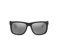 Ray-Ban Hommes Lunettes de soleil - JUSTIN - RB4165 - 622/6G - 55mm - Noires, Rectangulaire, miroité, mirrored